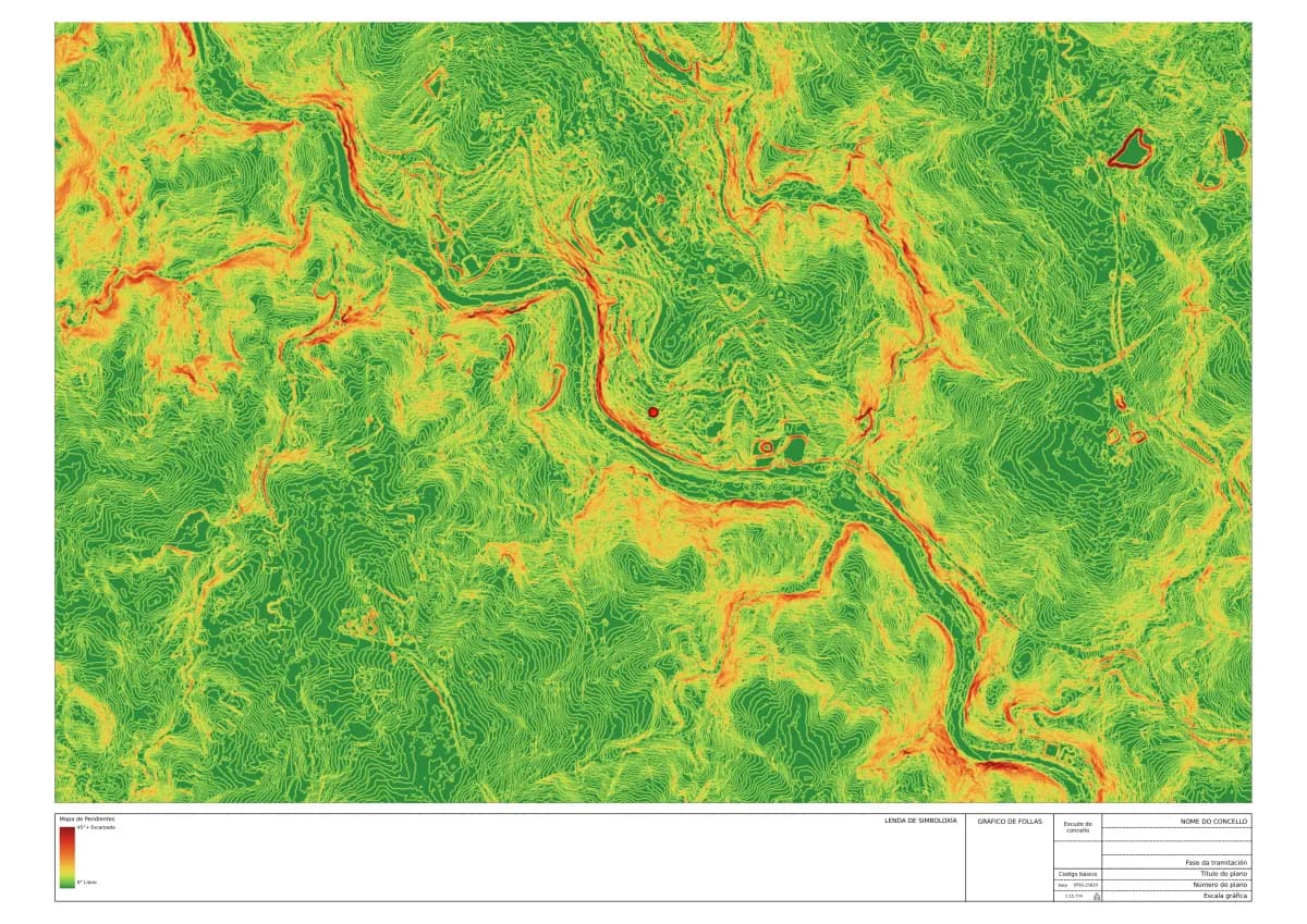Mapa Pendientes generado por CorvoMaps
